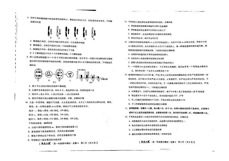 河北省部分校2023-2024学年高一下学期期中考试生物试题02