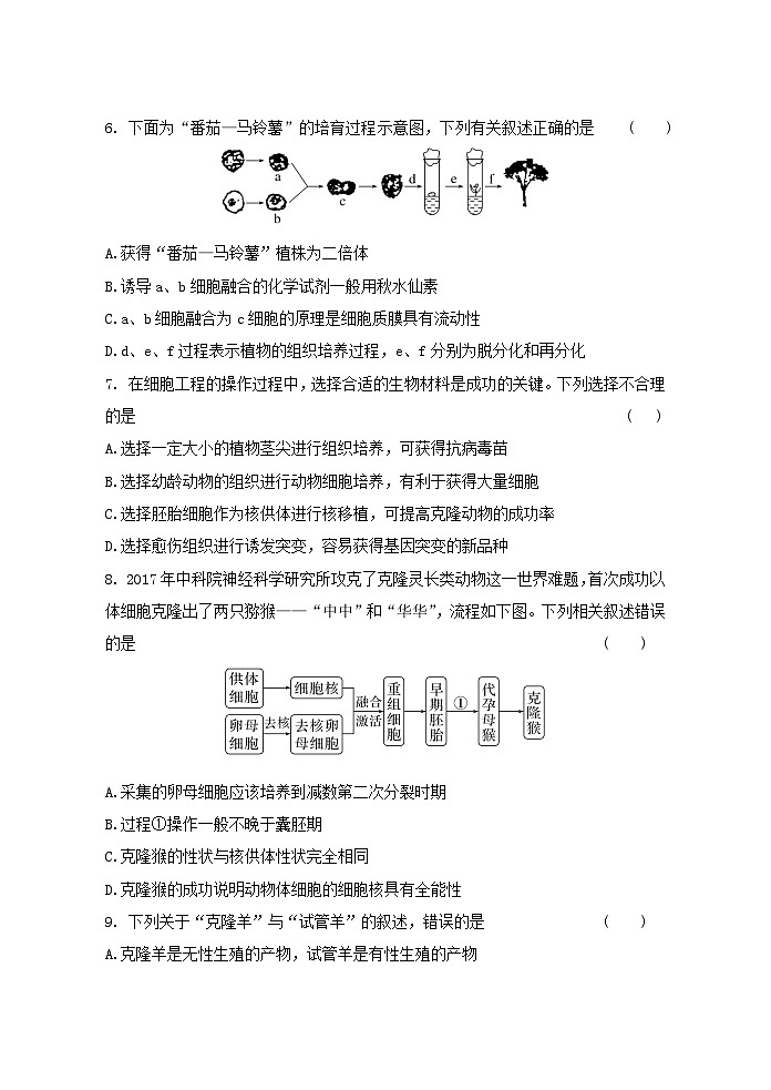 江苏省连云港市七校2023-2024学年高二下学期期中联考生物试题第3页