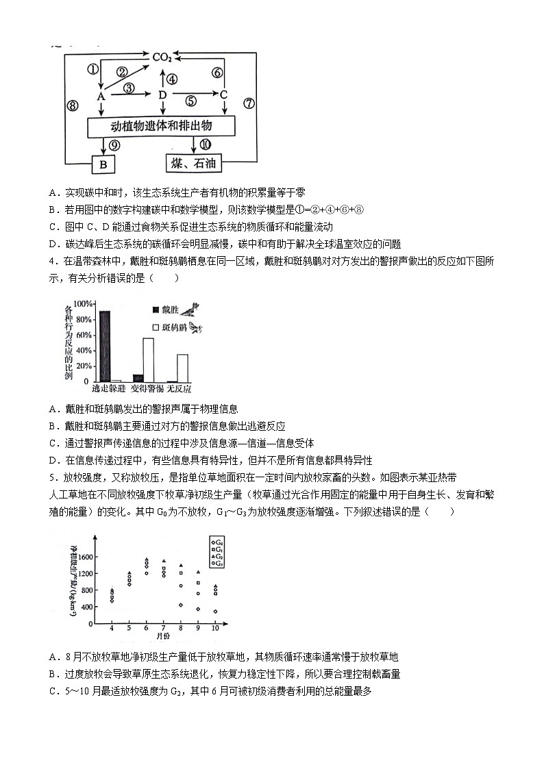 湖北省部分省级示范高中2023-2024学年高二下学期4月期中考试生物试卷（Word版附答案）第2页
