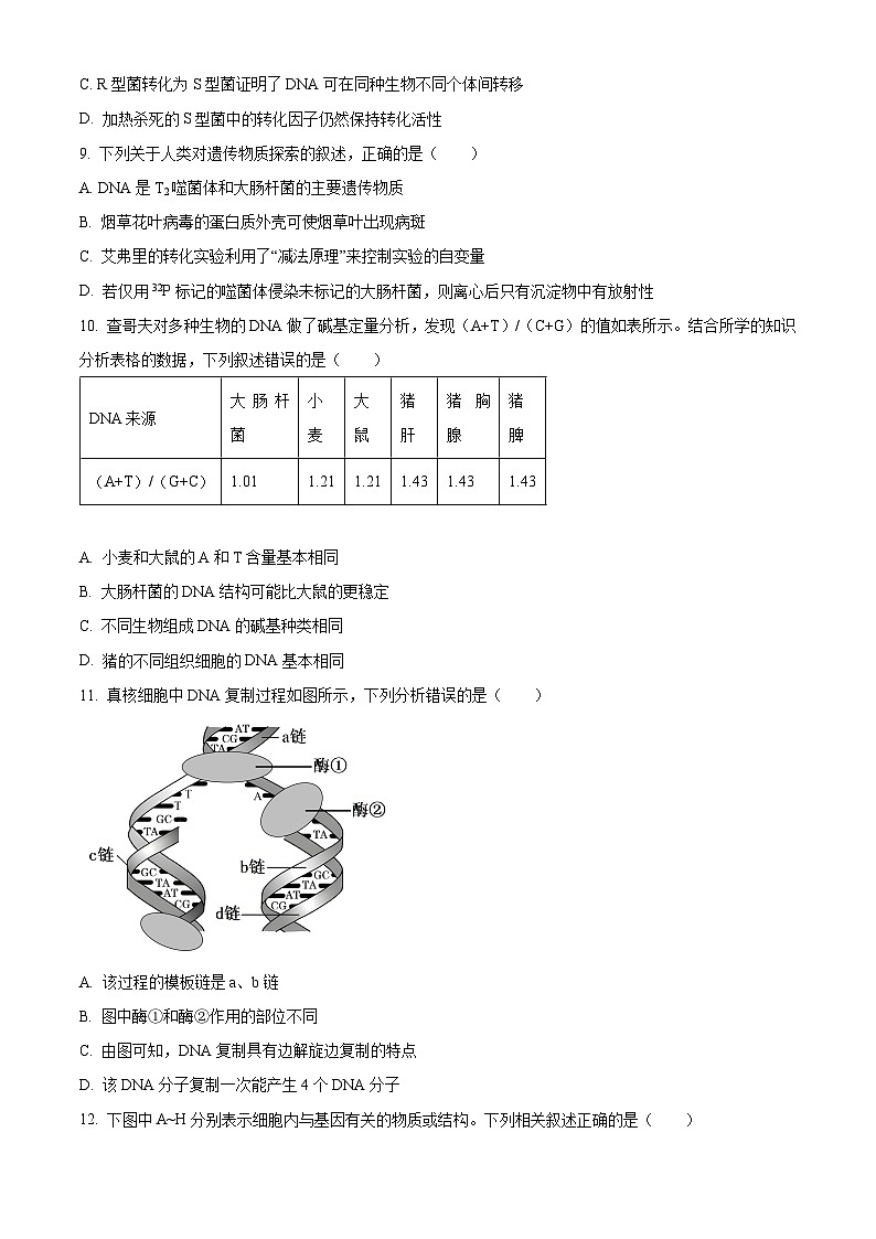 河北省邢台市2023-2024学年高一下学期期中考试生物试题（原卷版+解析版）03