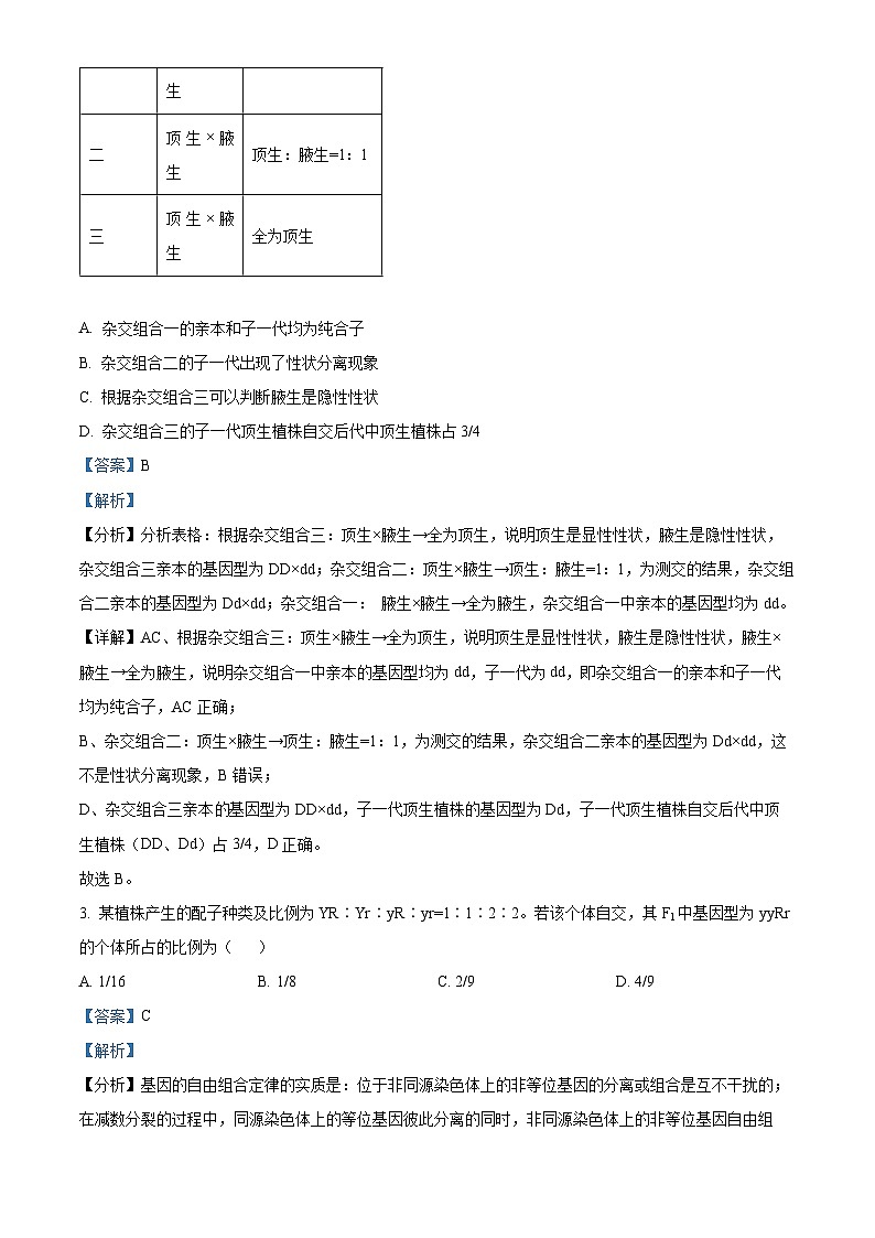 河北省邢台市2023-2024学年高一下学期期中考试生物试题（原卷版+解析版）02