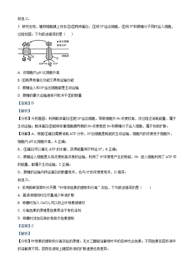 海南省海口市第一中学2023-2024学年高三年级下学期四月月考生物试题B卷（解析版）第2页