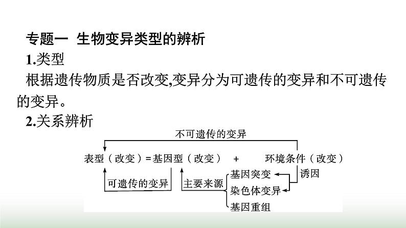 人教版高中生物必修二第5章基因突变及其他变异章末核心素养整合课件03