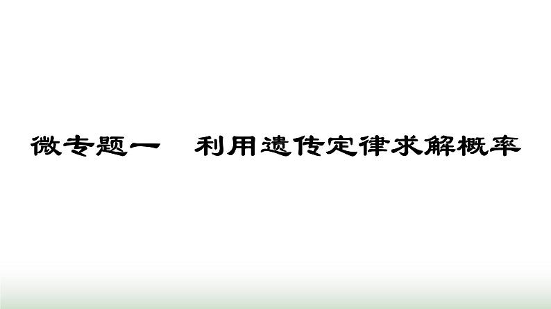 人教版高中生物必修二第一章遗传因子的发现微专题一利用遗传定律求解概率课件01