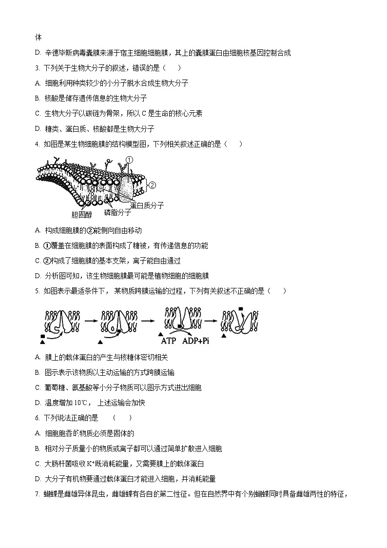 广东省珠海市六校联考2023-2024学年高一下学期4月期中生物试题（原卷版+解析版）02