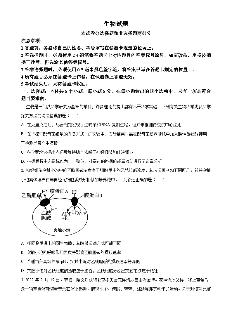 四川省成都市金牛区成都市实验外国语学校2024年高三三模考试生物试题（原卷版+解析版）01