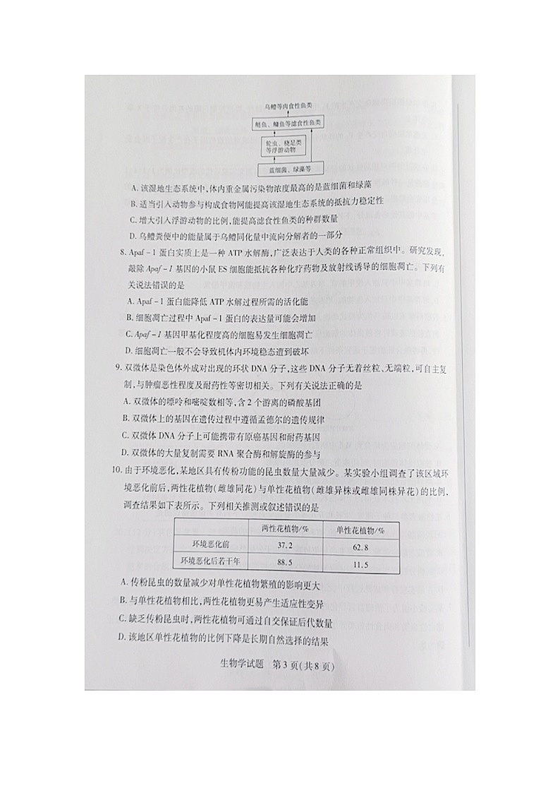 湖南省2023-2024学年高三下学期4月期中生物试题03