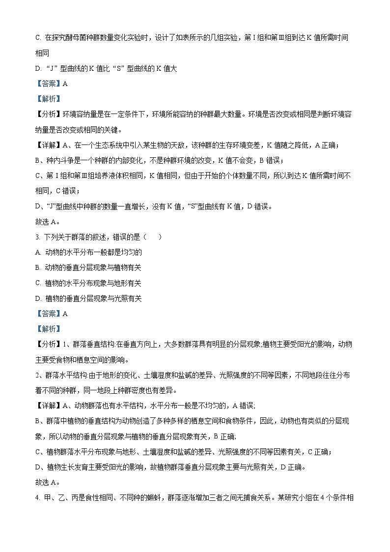广东省湛江市雷州市雷州八中，雷州二中，雷州三中2023-2024学年高二下学期4月期中生物试题（原卷版+解析版）02