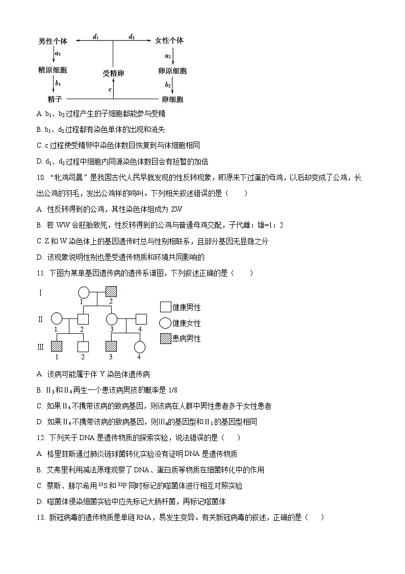 黑龙江省齐齐哈尔市2023-2024学年高一下学期4月期中生物试题（原卷版+解析版）03