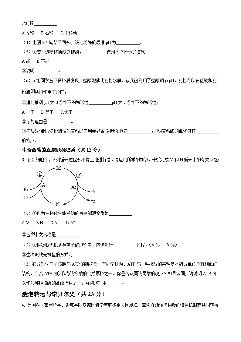上海市第四中学2023-2024学年高一下学期4月期中生物试题（原卷版+解析版）03