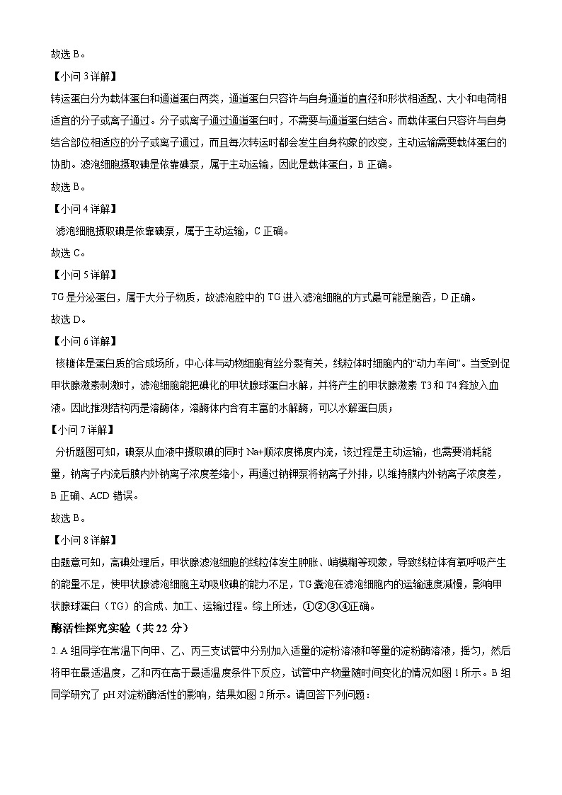 上海市第四中学2023-2024学年高一下学期4月期中生物试题（原卷版+解析版）03