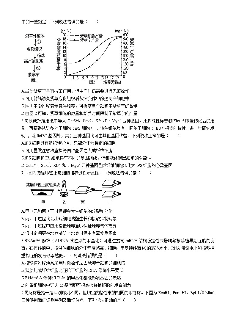 山东省烟台市招远市第二中学2023-2024学年高二下学期期中考试生物试题02