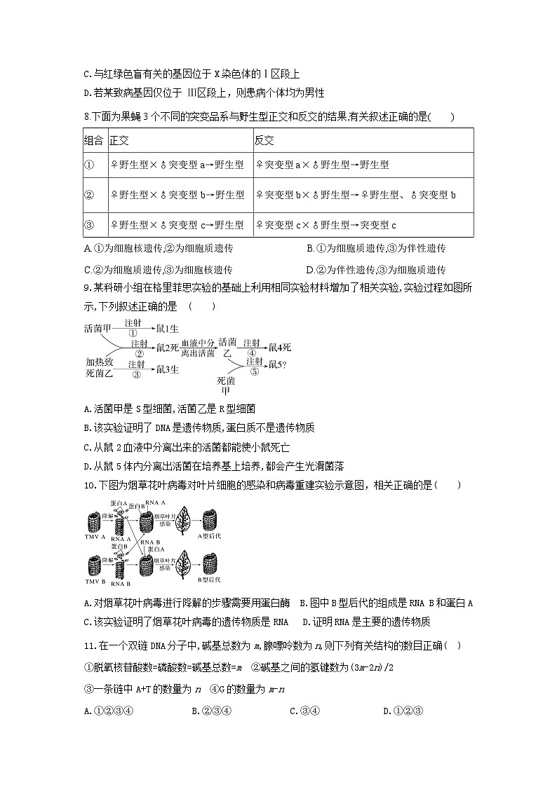 陕西省西安市蓝田县城关中学大学区期中联考2023-2024学年高一下学期4月期中生物试题03
