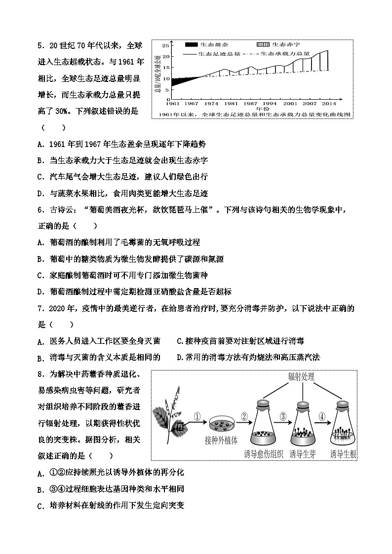 广东省潮州市潮安区松昌中学2023-2024学年高二下学期期中考试生物试卷02