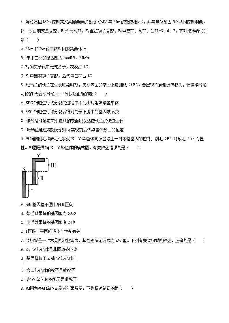 河北省邯郸市2023-2024学年高一下学期4月期中联考生物试题（原卷版+解析版）02