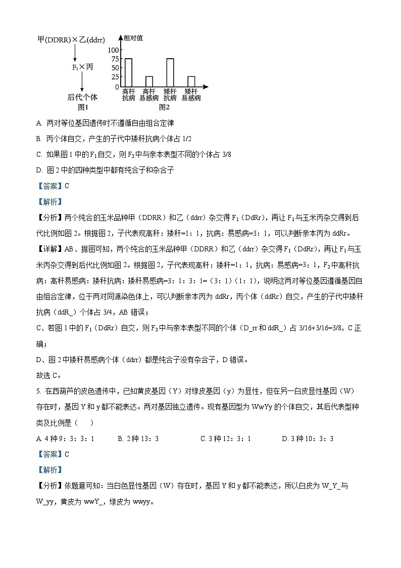 河北省保定市六校联考2023-2024学年高一下学期期中生物试题（解析版）第3页