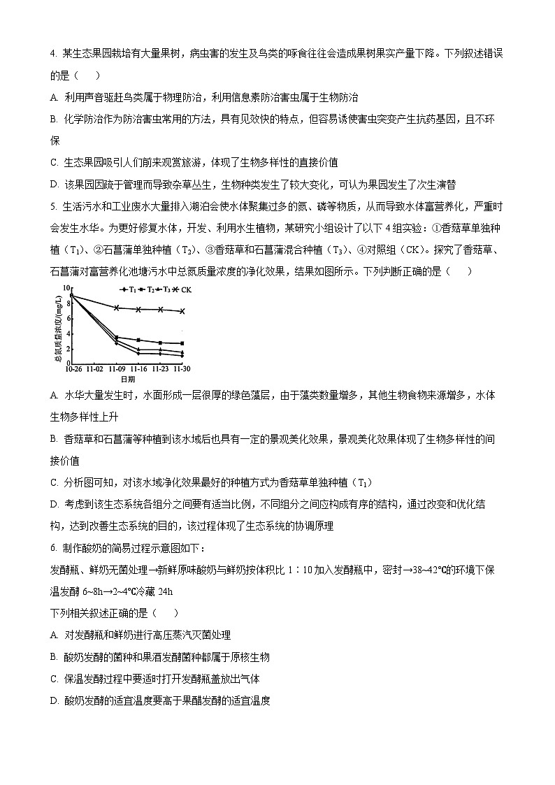福建省宁德市福宁古五校协作体2023-2024学年高二下学期4月期中生物试题（原卷版）第2页