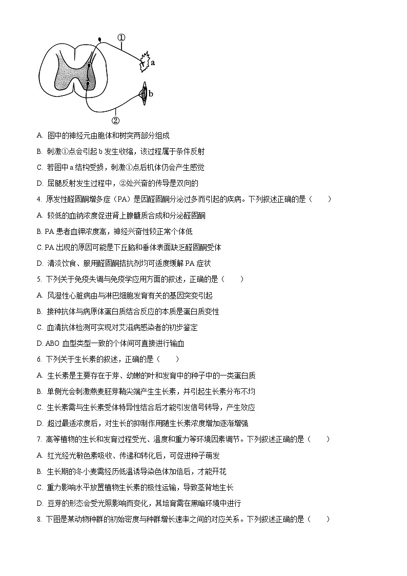 江苏省镇江市2023-2024学年高二下学期期中生物试卷（原卷版+解析版）02
