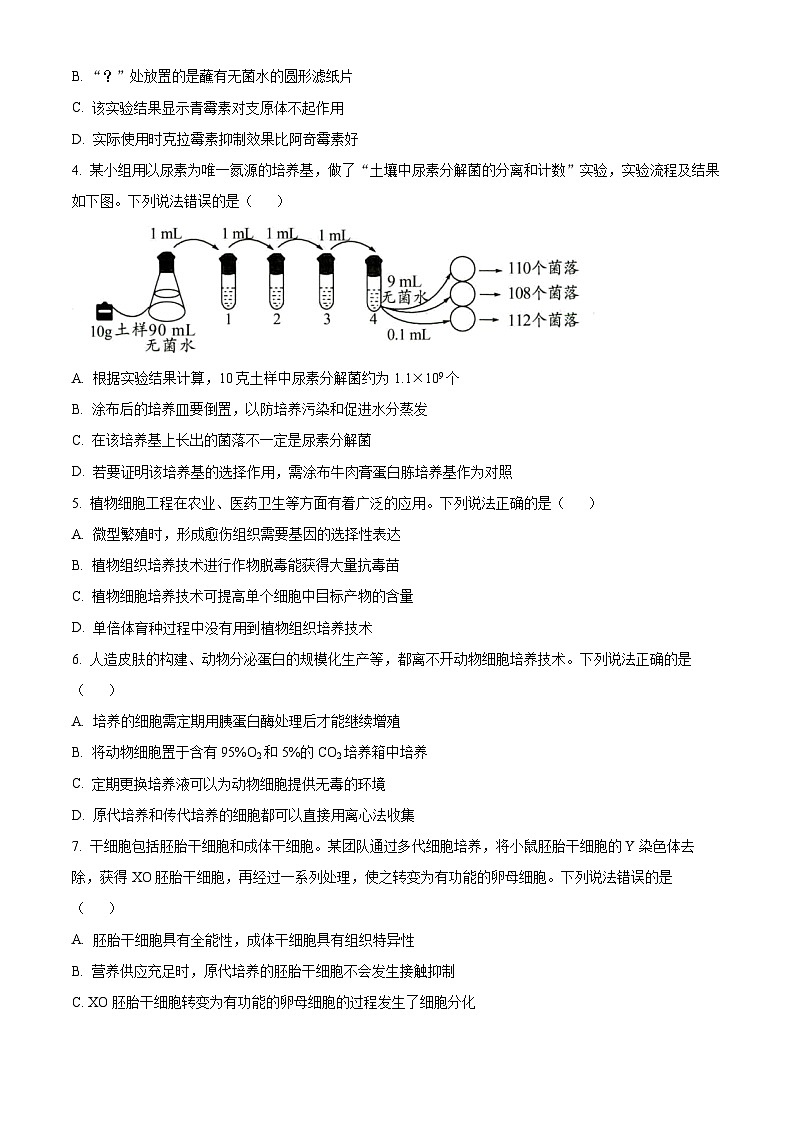 山东省菏泽市高二市区一类校期中联考2023-2024学年高二下学期4月期中生物试题（原卷版）第2页