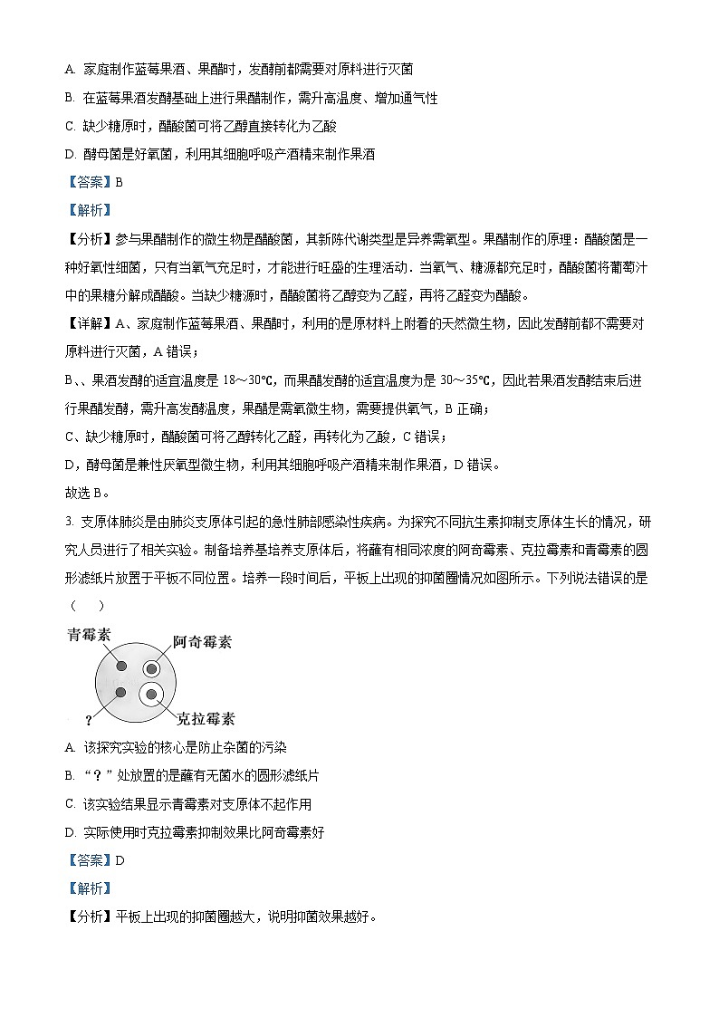 山东省菏泽市高二市区一类校期中联考2023-2024学年高二下学期4月期中生物试题（解析版）第2页