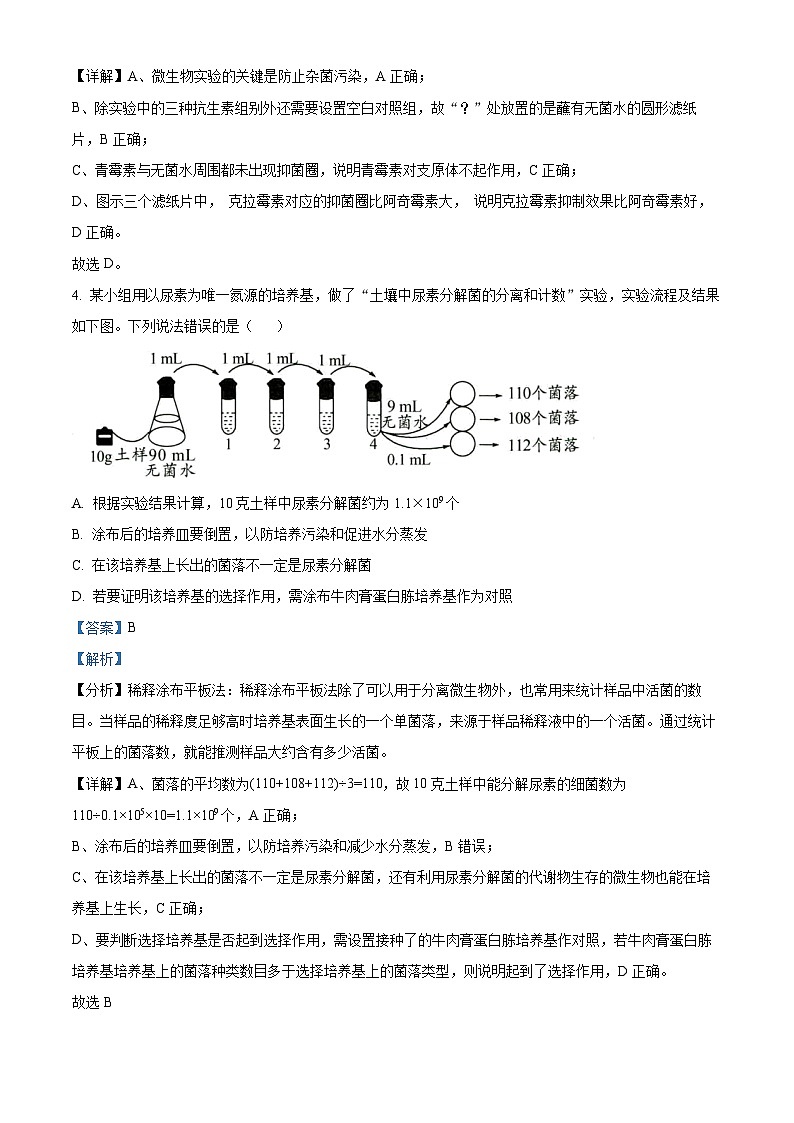 山东省菏泽市高二市区一类校期中联考2023-2024学年高二下学期4月期中生物试题（解析版）第3页