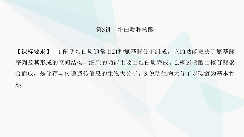 高考生物复习必修一第一单元第三讲蛋白质和核酸课件第2页