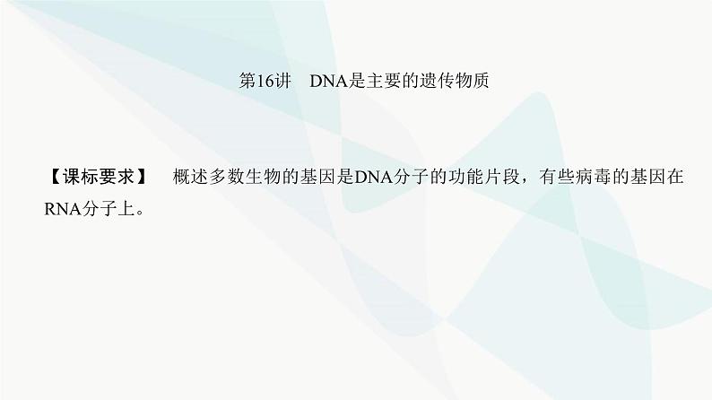 高考生物复习必修二第六单元第十六讲DNA是主要的遗传物质课件第2页