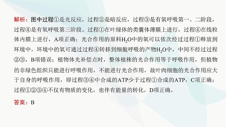 高考生物复习必修一第三单元微专题二光合作用与细胞呼吸的综合分析课件07