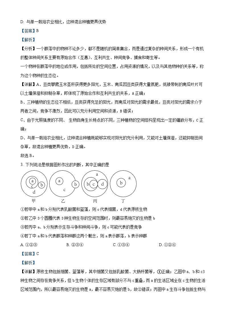 广东省梅州市大埔县虎山中学2023-2024学年高二下学期4月期中考试生物试题（原卷版+解析版）02