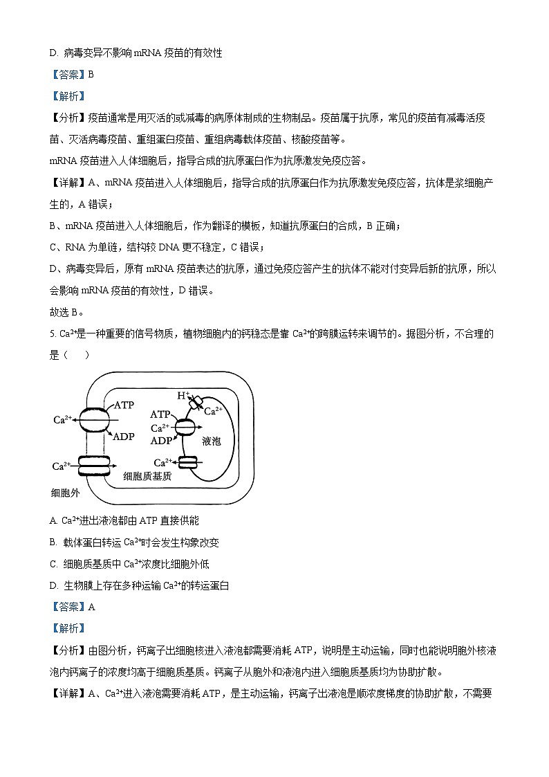 广东省汕头市油头市六都中学2023-2024高二下学期期中考试生物试题（原卷版+解析版）03