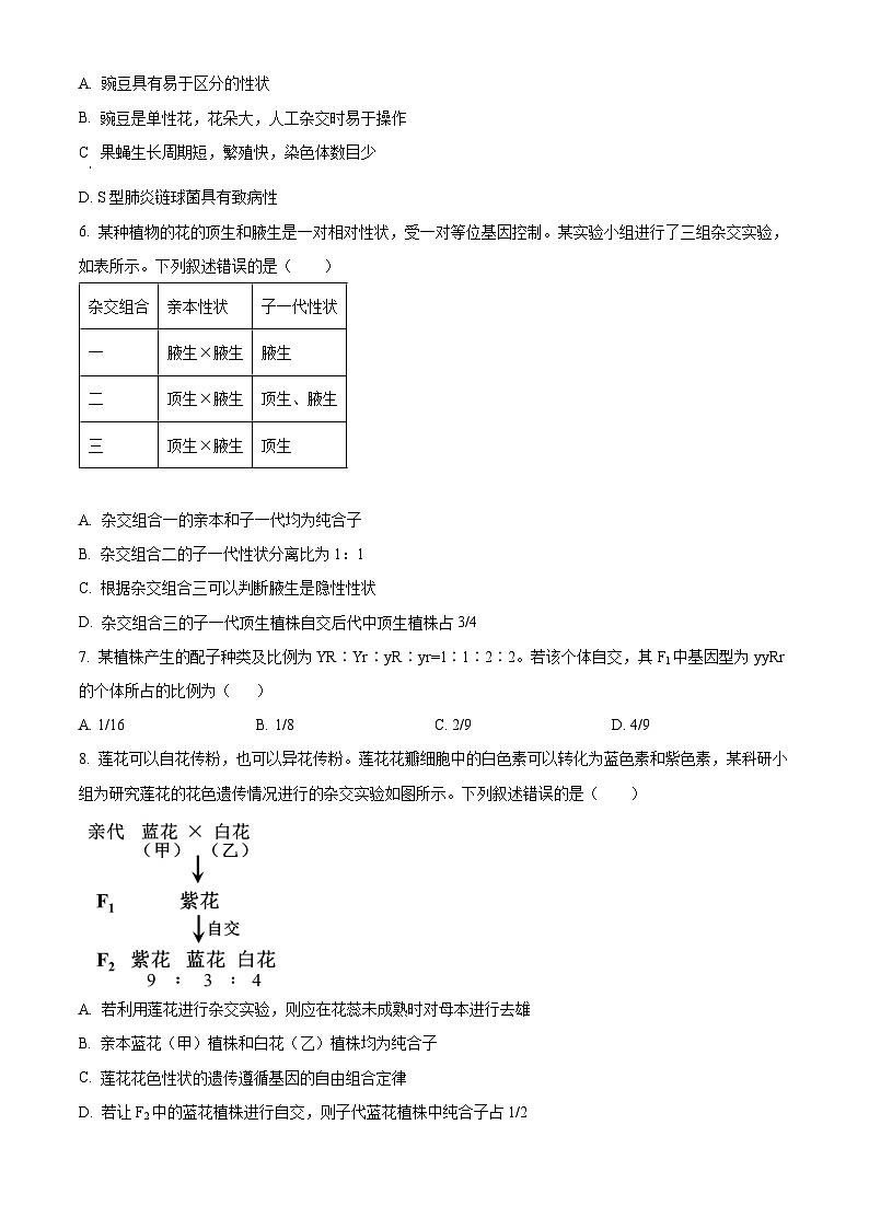 广东省梅州市兴宁市第一中学2023-2024学年高一下学期期中考试生物试题（原卷版+解析版）02