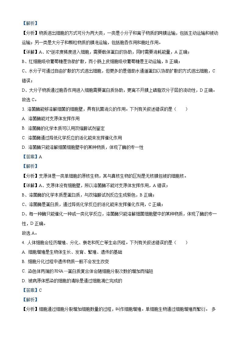 广东省梅州市兴宁市第一中学2023-2024学年高一下学期期中考试生物试题（原卷版+解析版）02