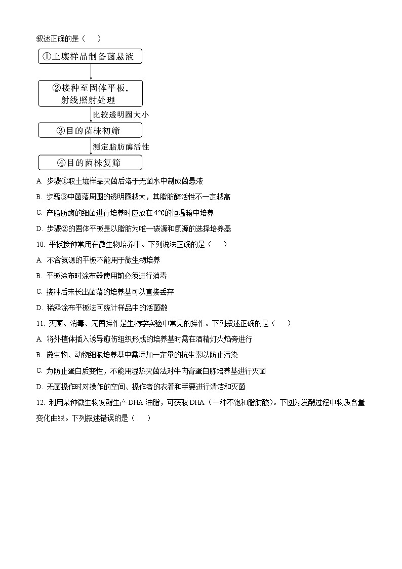 黑龙江省大庆市实验中学实验二部2023-2024学年高二下学期期中考试生物试卷（原卷版+解析版）03