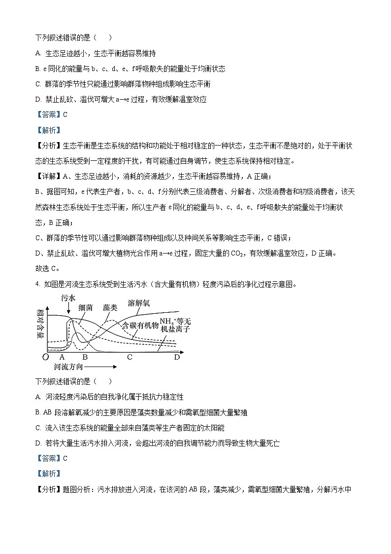海南省琼海市嘉积中学2023-2024学年高二下学期4月月考生物试题（原卷版+解析版）03
