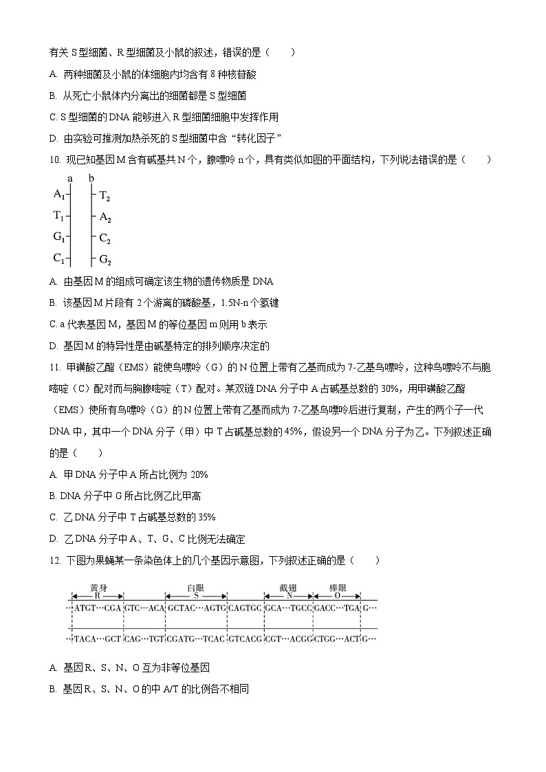 陕西省咸阳市实验中学2023-2024学年高一下学期第二次月考生物试卷（原卷版+解析版）03