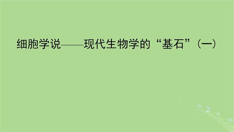 2024年同步备课高中生物2.1细胞学说__现代生物学的“基石”课件苏教版必修1第1页