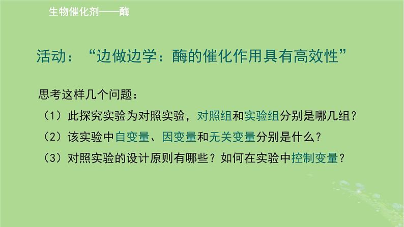 2024年同步备课高中生物3.1生命活动需要酶和能源物质课件苏教版必修108