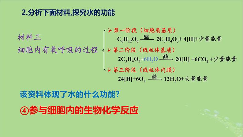 2024年同步备课高中生物2.2细胞中的无机物课件新人教版必修108