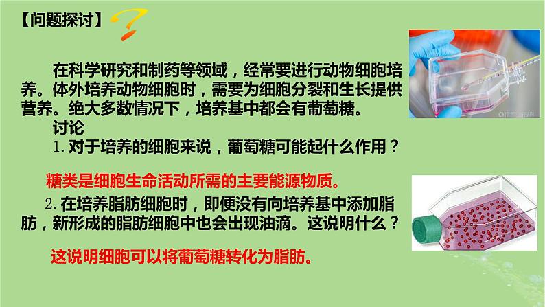 2024年同步备课高中生物2.3细胞中的糖类和脂质课件新人教版必修102