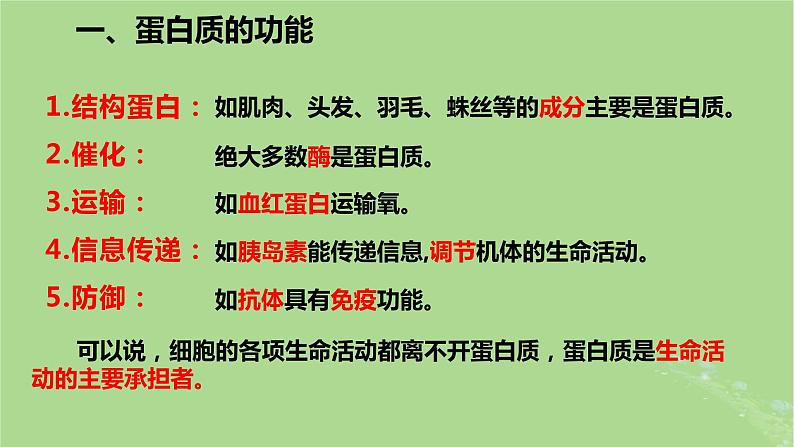 2024年同步备课高中生物2.4蛋白质是生命活动的主要承担者课件新人教版必修105