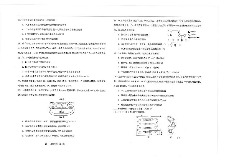 江苏省南通市海安高级中学2023-2024学年高一下学期期中考试生物试题02