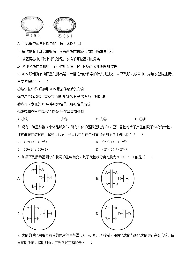 吉林省白城市洮南市第一中学2023-2024学年高一下学期4月期中生物试题（原卷版+解析版）02