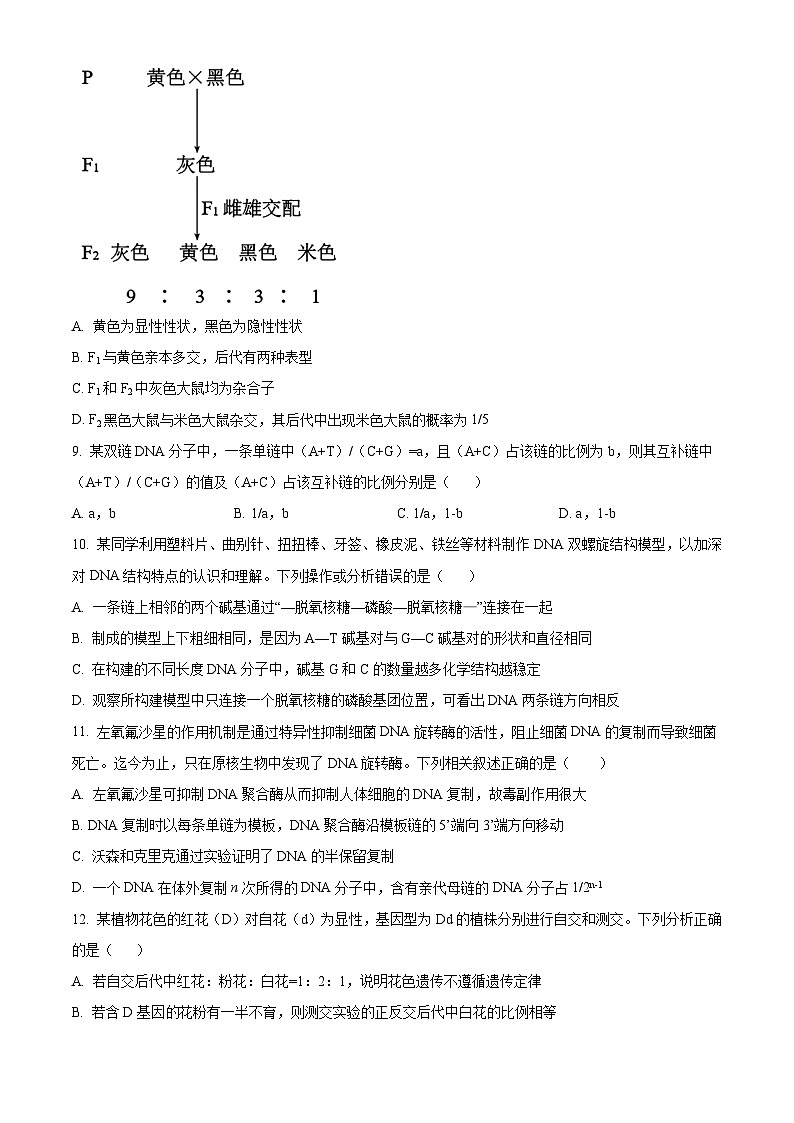 吉林省白城市洮南市第一中学2023-2024学年高一下学期4月期中生物试题（原卷版+解析版）03