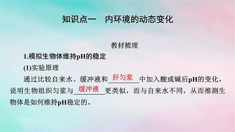 2025版新教材高中生物第1章人体的内环境与稳态第2节内环境的稳态课件新人教版选择性必修104