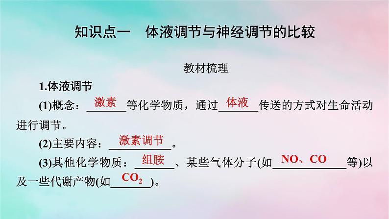 2025版新教材高中生物第3章体液调节第3节体液调节与神经调节的关系第1课时体液调节与神经调节的比较和体温调节课件新人教版选择性必修1第5页