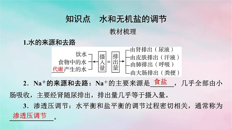 2025版新教材高中生物第3章体液调节第3节体液调节与神经调节的关系第2课时水和无机盐的调节课件新人教版选择性必修1第5页