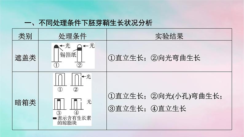 2025版新教材高中生物第5章植物生命活动的调节微专题3胚芽鞘生长情况分析和生长素相关的实验设计课件新人教版选择性必修102