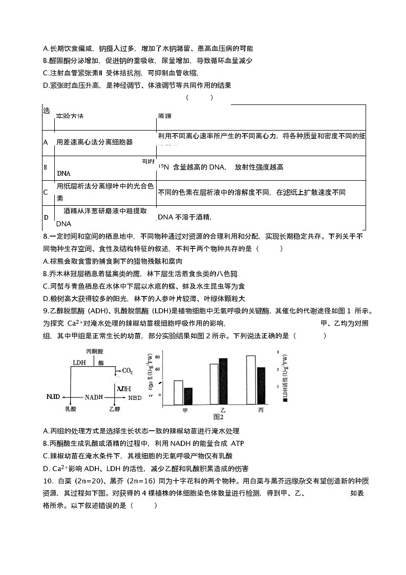 福建省福州市2024届高三下学期三模生物试题（Word版附解析）第2页