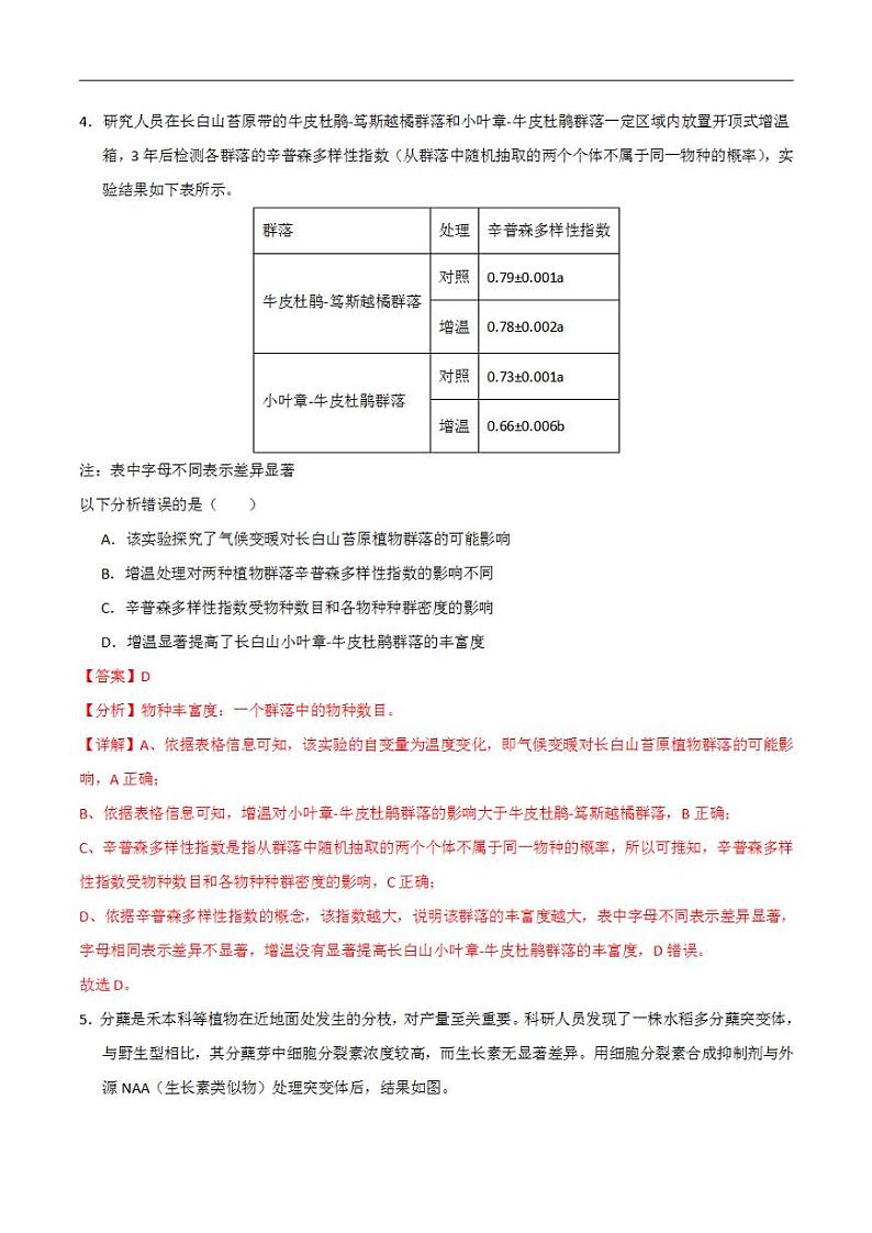 2024年高考押题预测卷—生物（北京卷03）（解析版）03