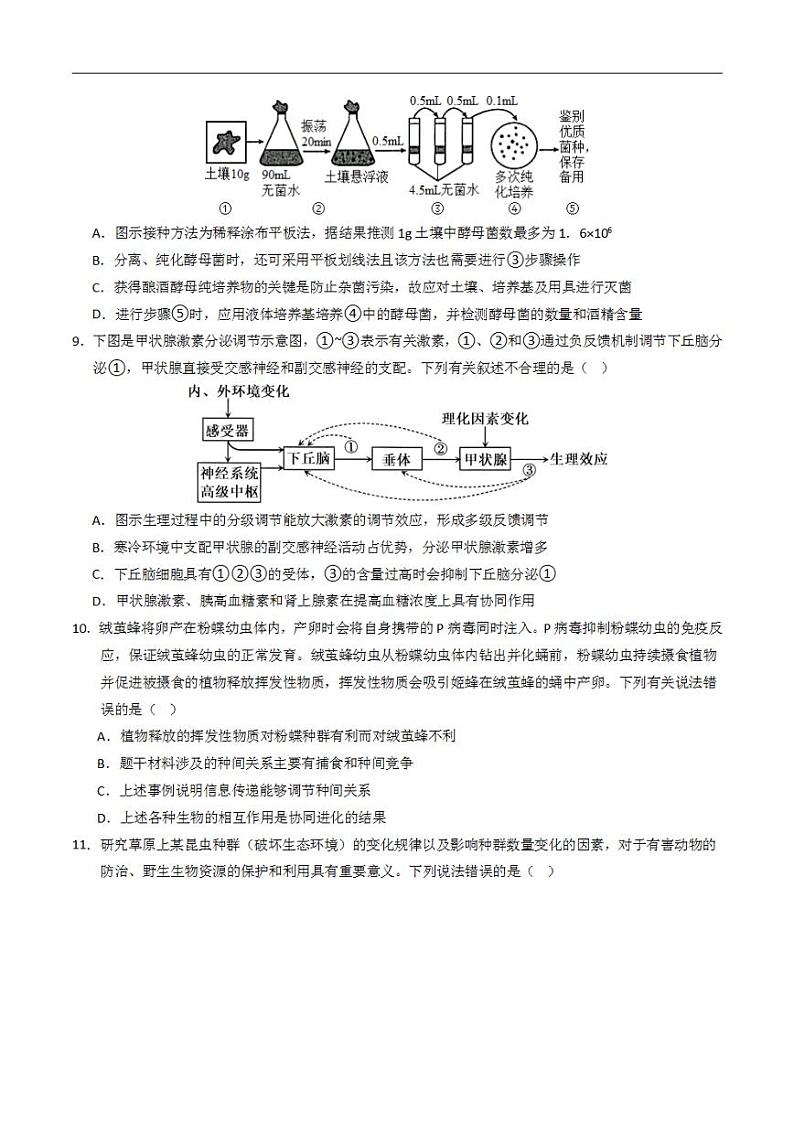 2024年高考押题预测卷—生物（福建卷02）（考试版）03